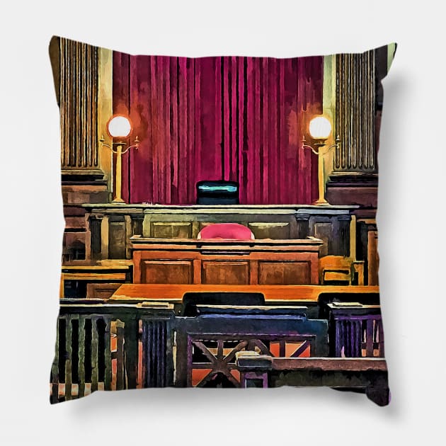 Lawyers - Courtroom Pillow by SusanSavad