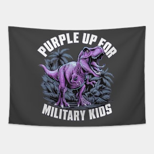 Dino Might: Roaring Support for Military Kids Tapestry