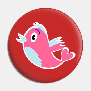 happy pink bird Pin