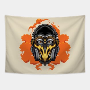 Gorilla with Gas Mask Illustration 01 Tapestry