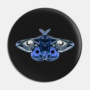 Moth sticker blue and gray Pin