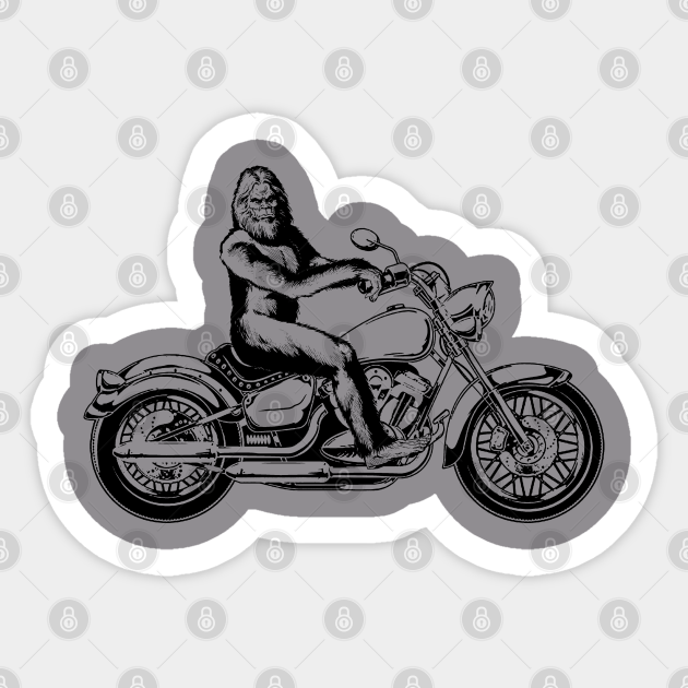 Bigfoot on Motorcycle - Bigfoot - Sticker | TeePublic