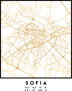 SOFIA BULGARIA CITY STREET MAP ART Magnet