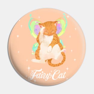 Red Tabby Fairy Cat (with white text) Pin