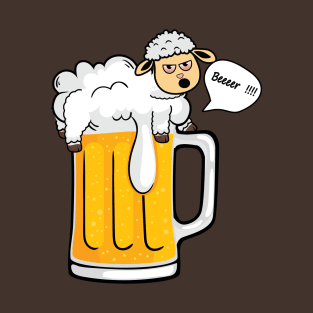 Funny sheep on a beer glass T-Shirt
