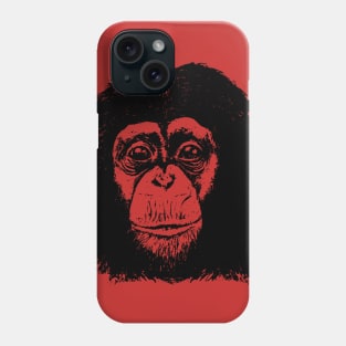 Chimp Face Black on color Phone Case