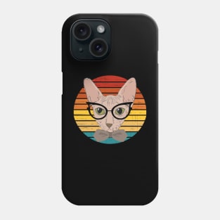 Funny cat face with funky glasses Phone Case