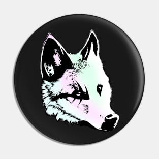 Pastel White Wolf Pin