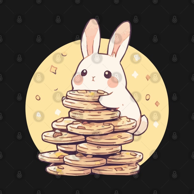 Cute rabbit on a pile of cookies by etherElric