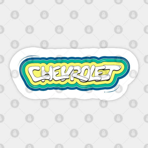 Chevrolet Lettering Art - Sports Car - Sticker | TeePublic