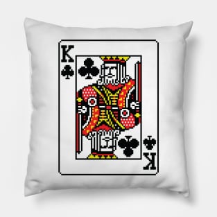 King of Clubs Pixel Art Pillow