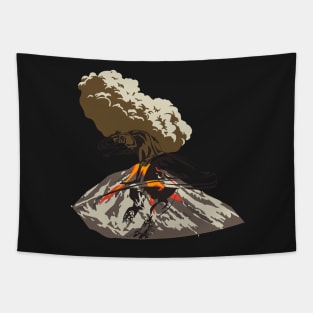 Dinosaur And Volcano Tapestry