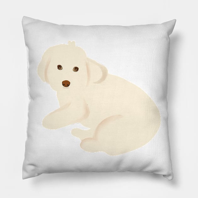 Maltipoo Dog Staring Pillow by PatternbyNOK