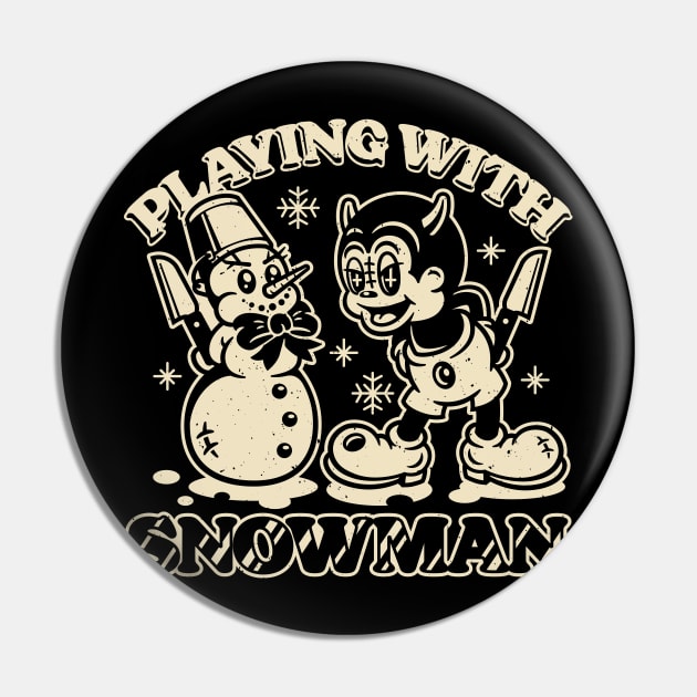 Playing With Snowman Pin by laserblazt