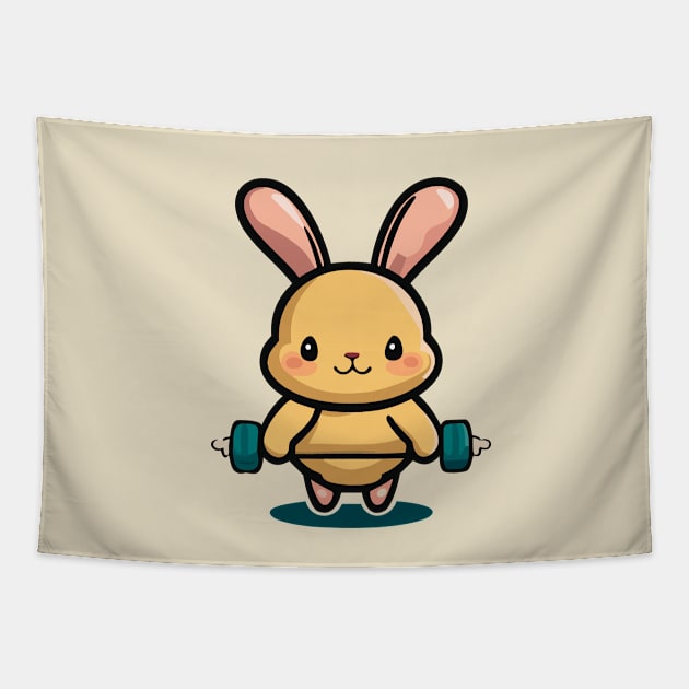 Gym Bunny Tapestry by ölümprints