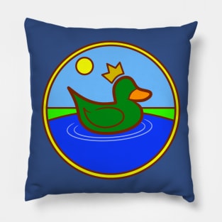 Royal Duck On A Pond Pillow