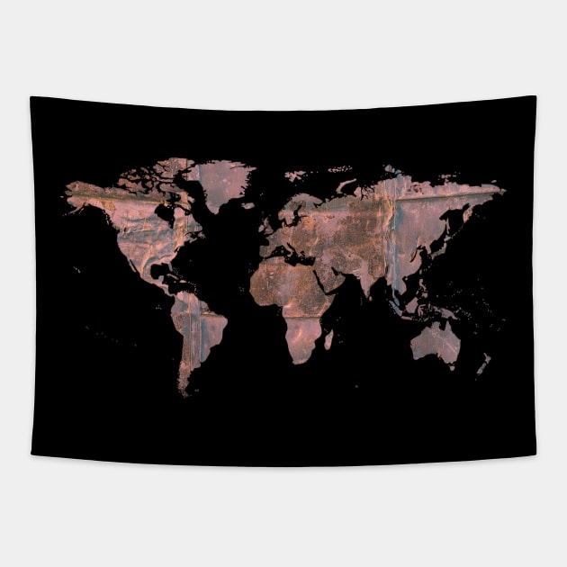 World travel adventure map Tapestry by Mia