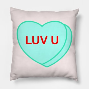 Conversation Heart: Luv U Pillow