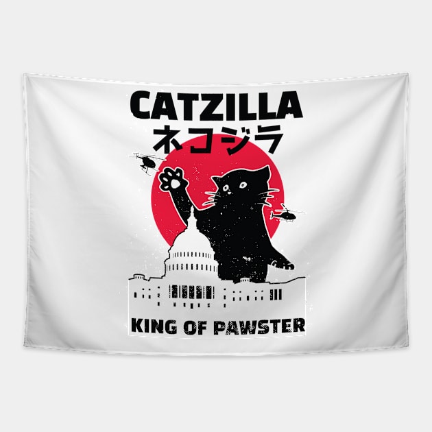 Catzilla | Funny cat Tapestry by LR_Collections