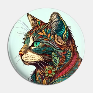 Cool Cat Hippy Beautiful - Cat Boho Lover Pin