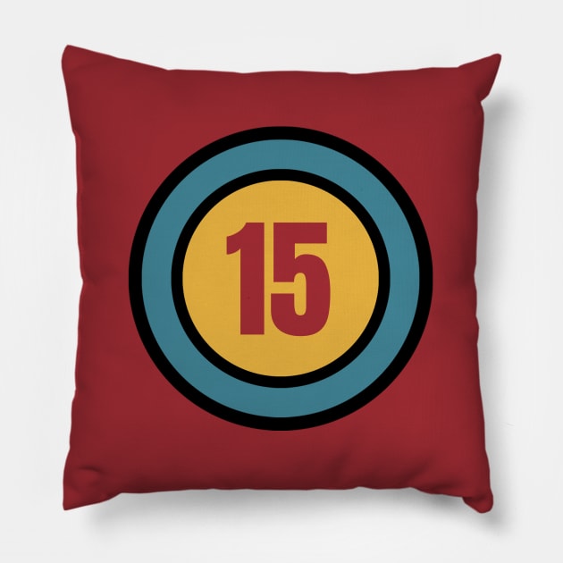 The Number 15 - fifteen - fifteenth Pillow by Siren Seventy One