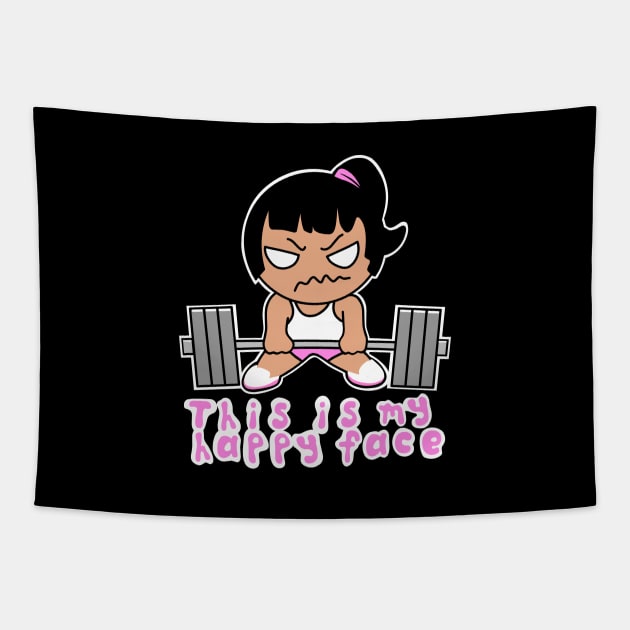 Fitness girl, barbell girl, girls who lift, gym girl Tapestry by TimAddisonArt