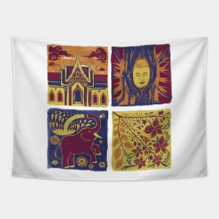 Thailand Tile Arts Tapestry