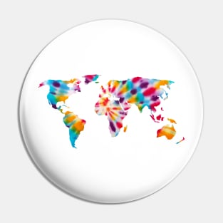 Tie Dye World Map Bro Pin