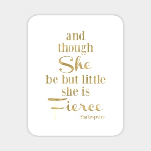 She is Little and Fierce - Gold Magnet