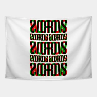 Words Typography Stack (Red Green Black) Tapestry