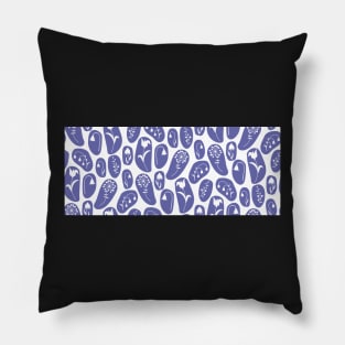 Very Peri Purple and White Flower Silhouettes Pattern Pillow