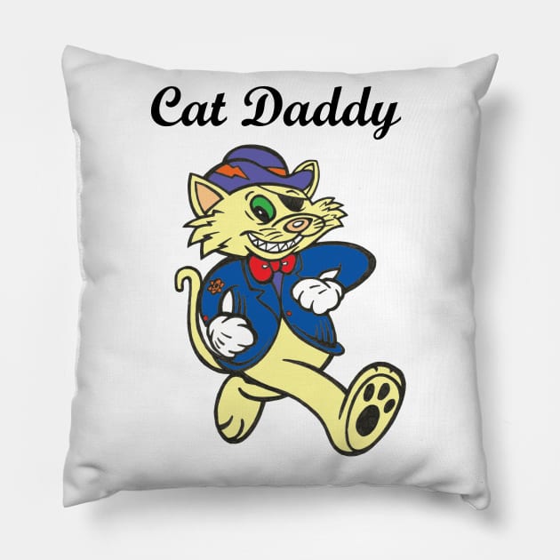 Cat Daddy Pillow by Russ Farris Art