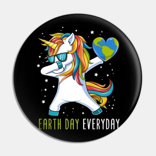 Dabbing Unicorn Earth Day Everyday Gift For Boys Kids Pin