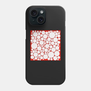 white and red pop art polka dot pattern Phone Case