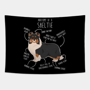 Tri Color Sheltie Shetland Sheepdog Anatomy Tapestry