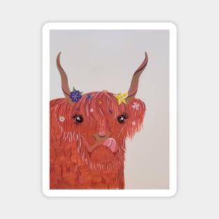 Highland Cow Painting Full Magnet