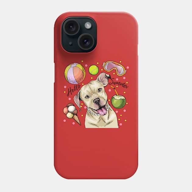 Pitbull Hello Summer Phone Case by Mako Design 