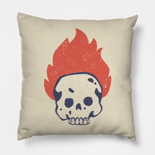 Skull on Fire Pillow