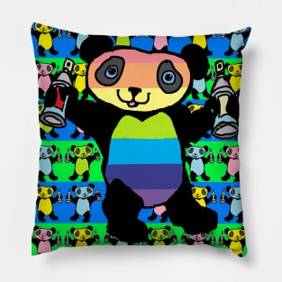 Graffiti,Panda,Rainbow by LowEndGraphics Pillow