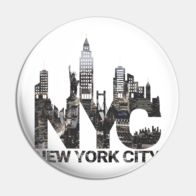 'New York City Skyline NYC' New York City Gift Pin by ourwackyhome