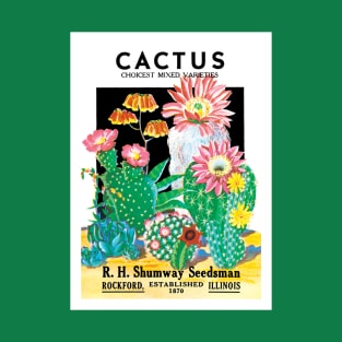 Vintage Cactus RH Shumway Seed Packet T-Shirt