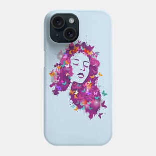 Woman Butterflies Hair Phone Case