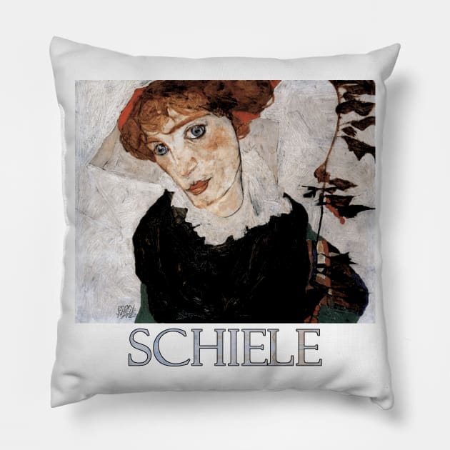 Portrait of Wally by Egon Schiele Pillow by Naves