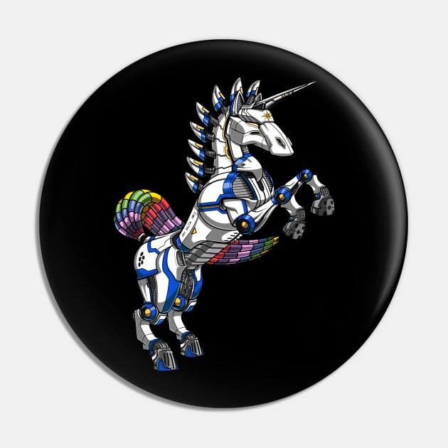 Unicorn Robot Pin by underheaven