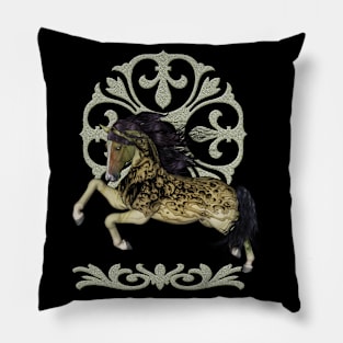 Awesome fantasy horse with skulls Pillow