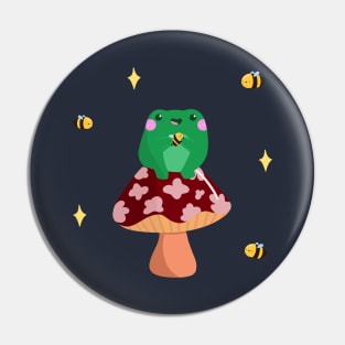 Kawaii Frog With Bee Friends Pin