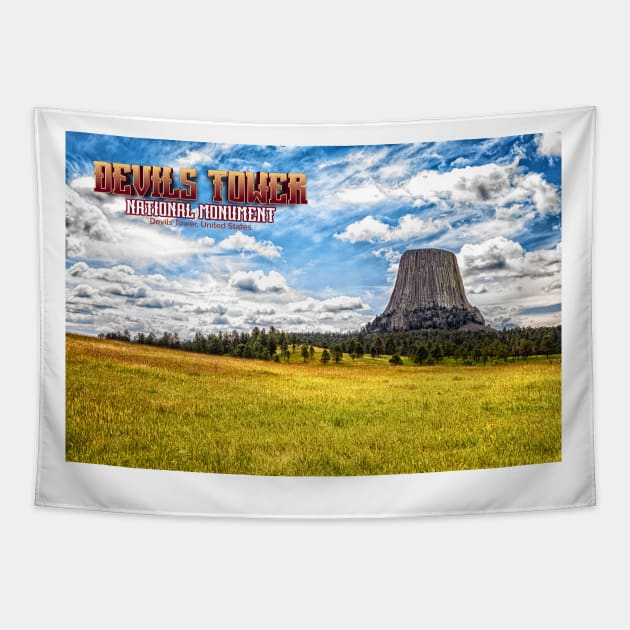 Devils Tower National Monument Tapestry by Gestalt Imagery