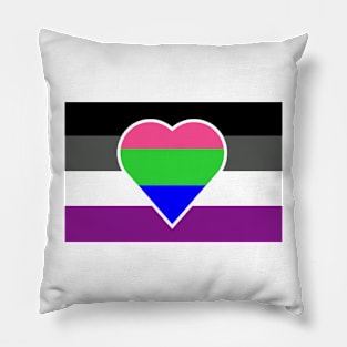 Polyromantic Asexual Flag Pillow