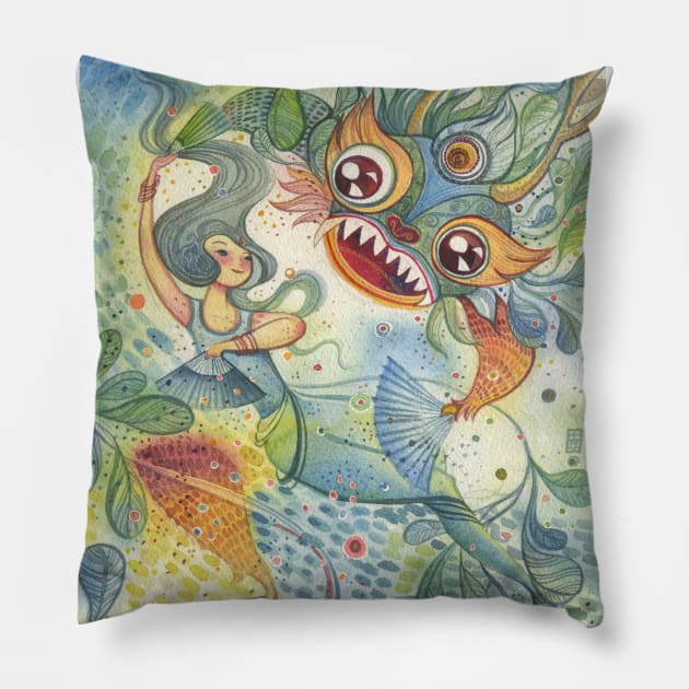 Sea Monster Pillow by Alina Chau