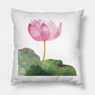 Lotus flower watercolor Pillow